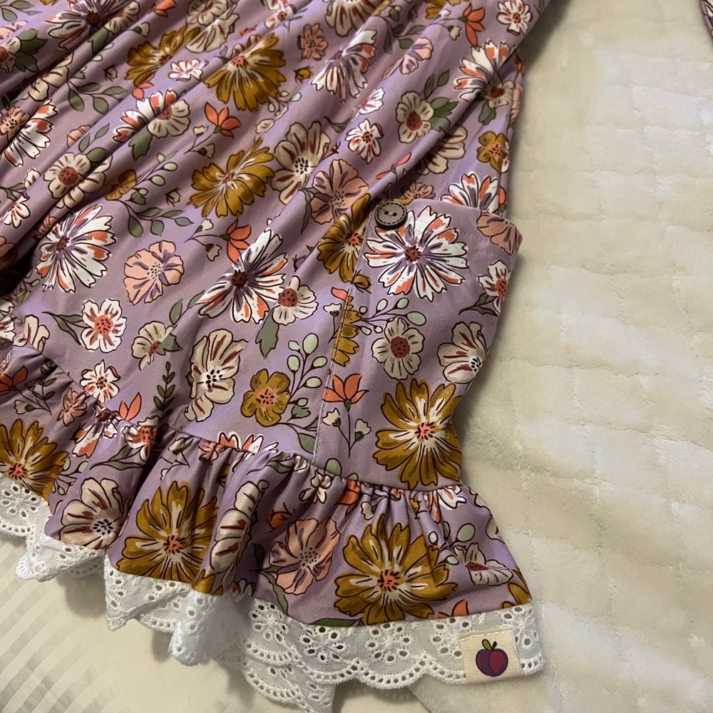 NWT Cheeky Plum Floral Myra Knit Dress 8Y - Picture 2 of 8